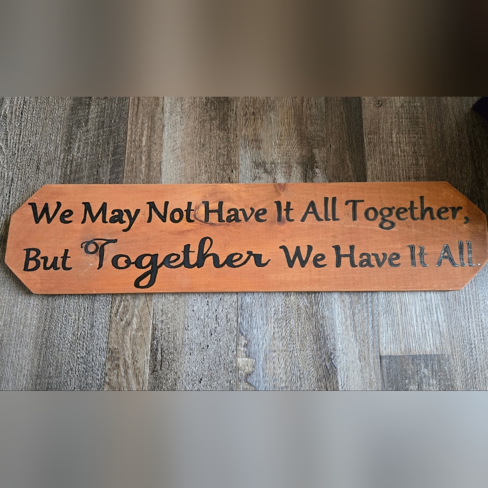 Wooden Sign with Inspirational Quote